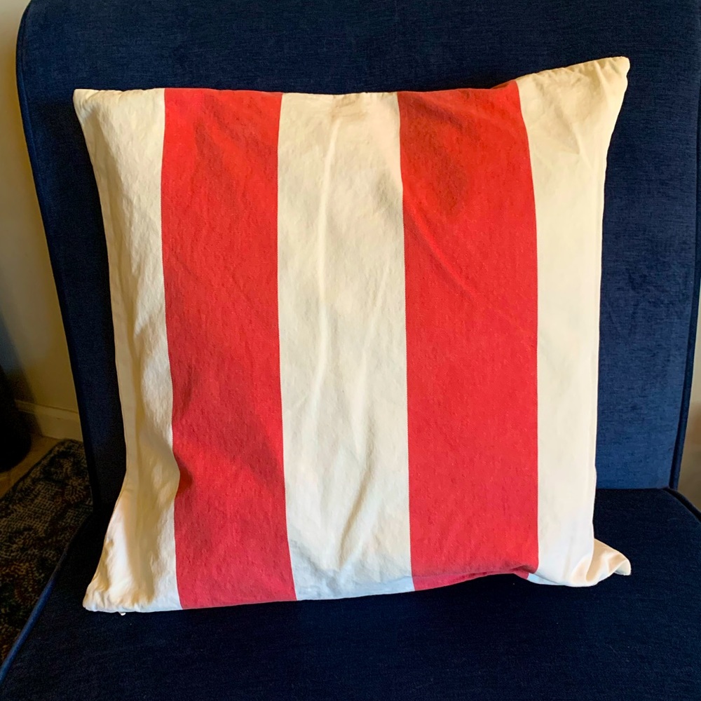 3 Striped canvas pillow cover 18”x18”